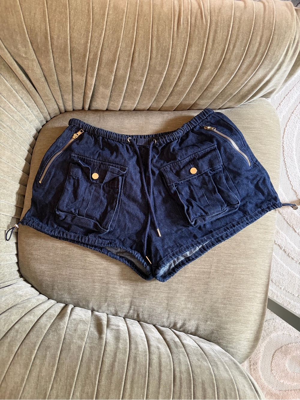 Cynthia Rowley Denim Cargo Bloomer Short